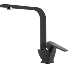 Tema Kare Kugu Lavabo Bataryası (Sıyah)