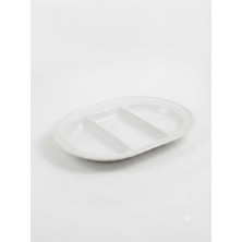 The Mia Grande Servis Tabağı 3 Bölmeli Beyaz 42 cm