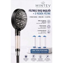 Mintev Pureflow 6 Fonksiyonlu Filtreli Duş Başlığı El Duşu | 3 Adet Yedek Filtre Hediyeli | Kireç Önleyici | Su Arıtıcı | Klor Arıtıcı