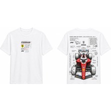 Tomris Dtg Baskı Charles Leclerc Ferrari Formula 1 Oversize T-Shirt