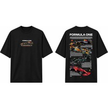 Tomris Dtg Baskı Formula One Racing Cars Oversize T-Shirt