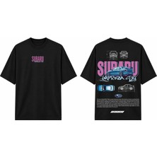 Tomris Dtg Baskı Subaru Impreza Oversize T-Shirt
