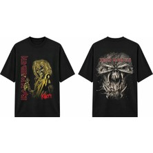 Tomris Dtg Baskı Ironmaiden Killers  Oversize T-Shirt