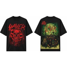 Tomris Dtg Baskı Slyr Live Undead Konser Oversize T-Shirt