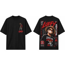 Tomris Dtg Baskı One Piece Monkey D. Luffy Korsan Anime Oversize T-Shirt