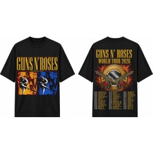 Tomris Dtg Baskı Gunsnroses Oversize T-Shirt