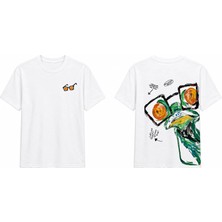 Tomris Dtg Baskı Kurbağa Sketch Oversize T-Shirt