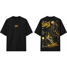 Tomris Dtg Baskı One Piece Sanji Black Leg Anime Oversize T-Shirt