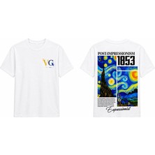 Tomris Dtg Baskı Van Gogh Starry Night Oversize T-Shirt