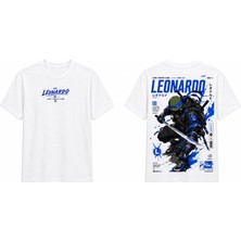 Tomris Dtg Baskı Leonardo Ninja Kaplumbağalar Anime Oversize T-Shirt