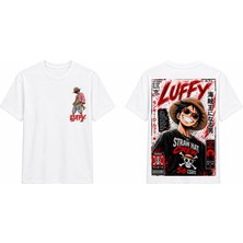 Tomris Dtg Baskı One Piece Monkey D. Luffy Korsan Anime Oversize T-Shirt
