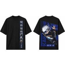 Tomris Dtg Baskı Naruto Kakashi Hatake Anime Oversize T-Shirt