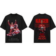 Tomris Dtg Baskı Schumacher Formula Efsanesi Oversize T-Shirt