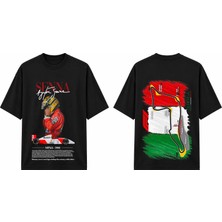 Tomris Dtg Baskı A.senna Imola Pist Grafikli Oversize T-Shirt