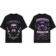 Tomris Dtg Baskı Supremacy Domination Oversize T-Shirt