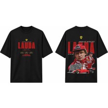 Tomris Dtg Baskı N.lauda Motorsport Koleksiyon Oversize T-Shirt