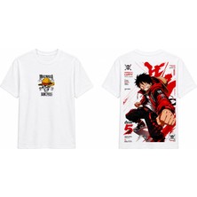 Tomris Dtg Baskı One Piece Monkey D. Luffy Anime Oversize T-Shirt