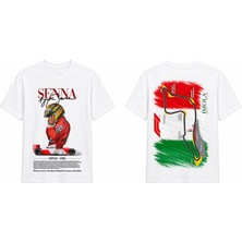 Tomris Dtg Baskı A.senna Imola Pist Grafikli Oversize T-Shirt