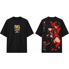 Tomris Dtg Baskı One Piece Monkey D. Luffy Anime Oversize T-Shirt