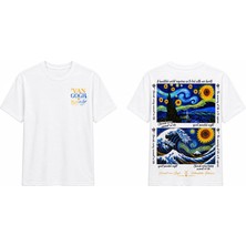 Tomris Dtg Baskı Van Gogh & Hokusai Oversize T-Shirt