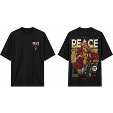 Tomris Dtg Baskı Peace Stop War Oversize T-Shirt