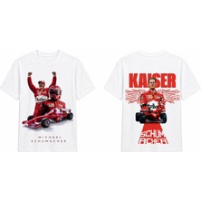 Tomris Dtg Baskı Schumacher Formula Efsanesi Oversize T-Shirt