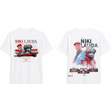 Tomris Dtg Baskı N.lauda Motorsport Koleksiyon Oversize T-Shirt