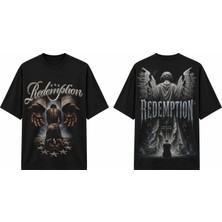 Tomris Dtg Baskı Redemption Metal Oversize T-Shirt