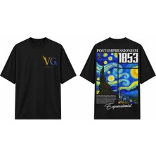Tomris Dtg Baskı Van Gogh Starry Night Oversize T-Shirt