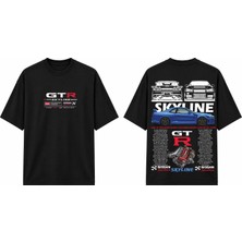 Tomris Dtg Baskı  Gtr R34 Skyline Jdm Oversize T-Shirt