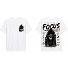 Tomris Dtg Baskı Stay Focused Baskılkı Oversize T-Shirt