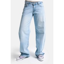 It's Basic Kadın Ice 2s6-3 Barrel Mid Rise Fit Orta Bel Denim Jean