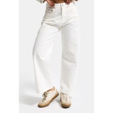 It's Basic Kadın Kırık Beyaz 7s6-101 Baggy Low Rise Tokyo %100 Koton Denim Jean