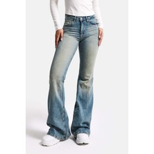 It's Basic Kadın A.Tint 4s6-32 Mid Rise Flare Fit Esnek Kumaş Denim Jean