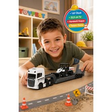 Toyfest Scania 770 S 1:87 Die-Cast Taşıyıcı Tır ve Kepçeli Inşaat Aracı Seti 22.5 cm