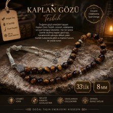 Lia Charm Kaplangözü El Yapımı 33'lük Doğal Taş Tesbih 8 mm - Cesaret ve Güç Taşı