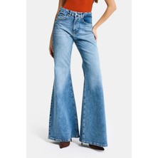 It's Basic Kadın Mavi 4s6-4 MRY Flare Fit Komfort Kumaş Denim Jean