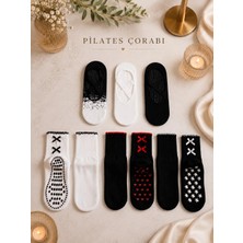Çorap Vitrini Zarafetin En Ince Hali: Karma Paket - Silikon Kaymaz Tabanlı Uzun ve Babet Pilates/yoga Çorabı Seti