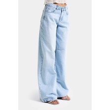 It's Basic Kadın Ice 4s6-3 Wide Leg Barrel Fit %100 Koton Denim Jean