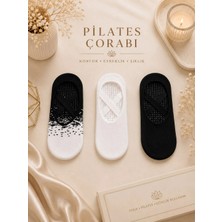 3'lü Paket Kaymaz Tabanlı Pilates ve Yoga Çorabı Seti - Çapraz Bantlı Babet Çorapları