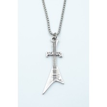 IDR Pantera Elektro Gitar Gümüş Kaplama Örme Zincir Kolye