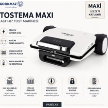 Korkmaz Tostema Maxi Tost Makinesi 1800 W Beyaz Yanmaz Yapışmaz Kaplama ile 6 Dilim Kapasite