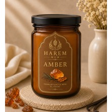 Harem Mum Amber Kokulu El Yapımı Kavanoz Mum 150 gr Dekoratif Kokulu Mum
