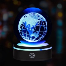 Usb'li Dünya Tasarımlı Dönen Cam Küre