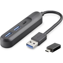 Skygo USB Type-C 3.2 Gen1 Hub 3 Port 5 Gbps Siyah U35G05