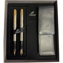 Parker Hediye Seti Sonnet Gold Krom Dolma-Roller Kalem Seti + Kılıf