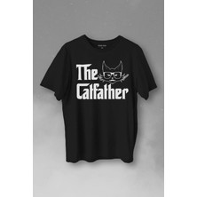  The Godfather Cat Father Catfather Baba Kedi Baskılı Tişört Unisex T-Shirt