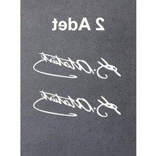 Esranın Dünyası 15X4.5 cm Boyutunda 2 Adet Atatürk Imza Sticker Seti