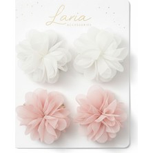 Laria Kız Çocuk Bebek Tüllü Çiçek Klips 4'lü Saç Tokası