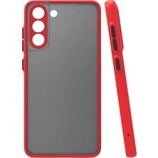 Muratech Newface  Galaxy S21 Fe Kılıf Montreal Silikon Kapak - Kırmızı